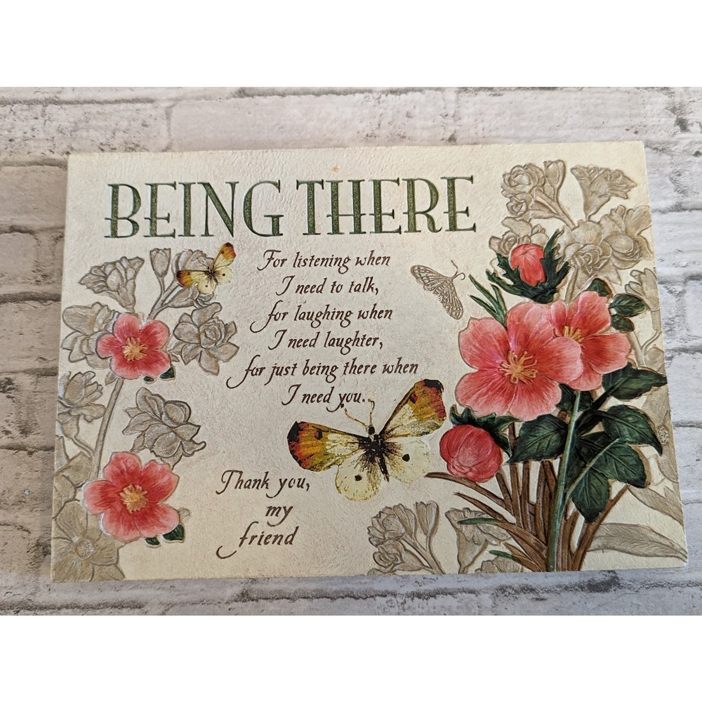 Heavy Friend Quote Sign with Flowers & Butterflies